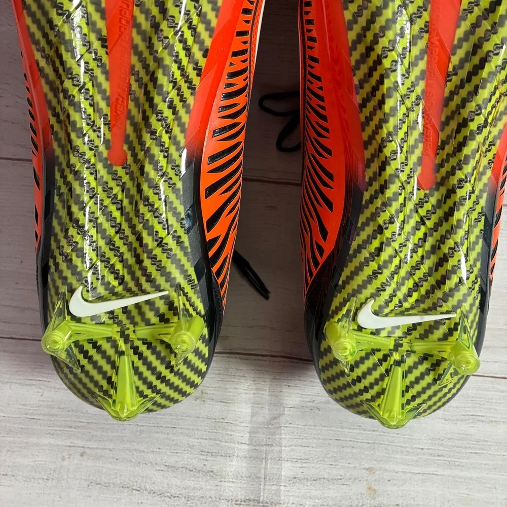 Nike Vapor Carbon 2.0 Cleats Mens 15 Orange Black‎ Flywire Low Top Football
